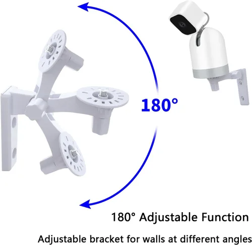 Miniatura 6 de Soporte de pared para cámara compatible con Blink Mini Pan-Tilt Camera, WYZE Cam Pan V3/Pan V4, WYZE Duo Cam, soporte de cámara ajustable de 180°