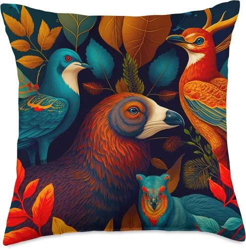 DAG Fauna & Flora Dark Academia Art - Almohada decorativa (18 x 18 pulgadas), multicolor