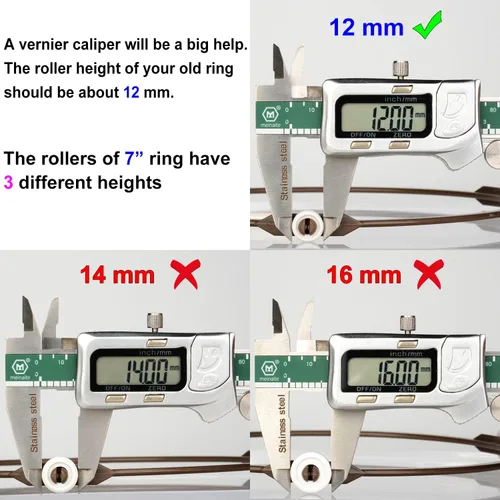 Miniatura 4 de Anillo giratorio de microondas de 7 pulgadas con rodillos de 0.472 in, soporte de bandeja para horno de microondas, anillo de rodillo giratorio