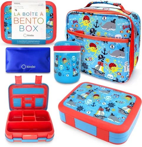 Miniatura 17 de Caja Bento con Térmico, Tarro de Comida de Acero Inoxidable para Comida Caliente-Fría o Sopa, Bolsa de Almuerzo Aislada y Set de Paquete de Hielo