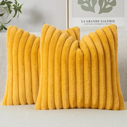 Miniatura 11 de MIULEE Juego de 2 fundas de almohada decorativas de piel sintética de 16 x 16 pulgadas, decoración moderna de primavera para el hogar, almohadas