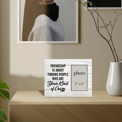 Miniatura 3 de Nurawo Regalos divertidos para amigos, regalos de amistad para mujeres, amigos, hombres, regalo de compañeros de trabajo, marco de fotos de madera