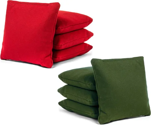 Tailgating Pros Cornhole Bags - Cojines cuadrados con 8 tamaños regulables, 25 colores disponibles rojo (Red/Hunter)