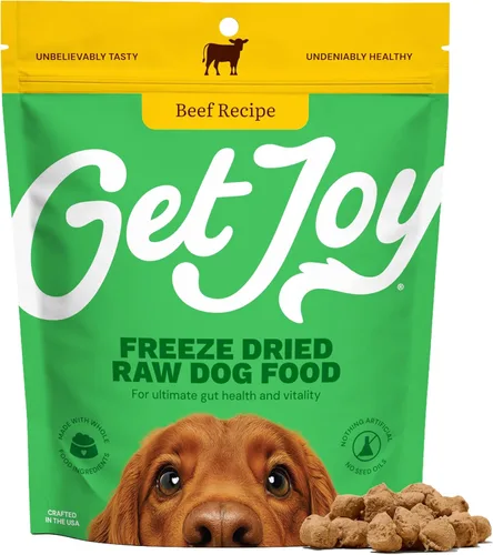 Miniatura 13 de Get Joy Bocadillos liofilizados de carne de res cruda, alta en proteínas sin cereales, mezclador y complemento de comida seca para perros