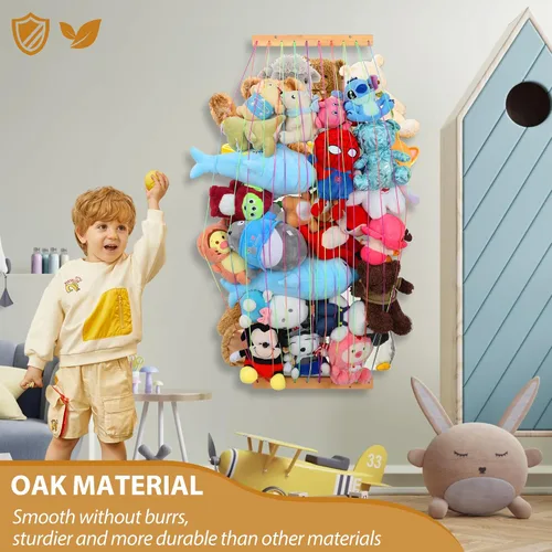 Miniatura 3 de Organizadores de almacenamiento de animales de peluche, soporte de juguetes de peluche, red colgante de hamaca de zoológico para habitación