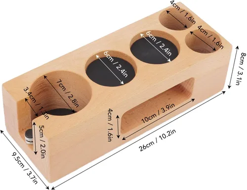 Miniatura 2 de Soporte de pisón de café, estación de espresso antideslizante de madera para café hogar (L)
