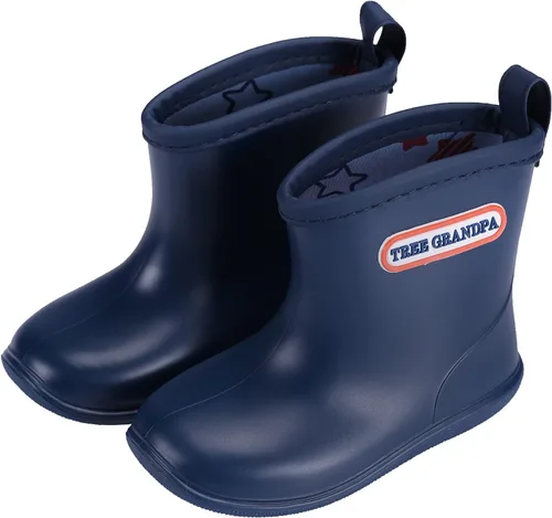 Botas de lluvia para niños pequeños, zapatos de lluvia fáciles de poner, zapatos impermeables para niños y niñas (1-6 años)