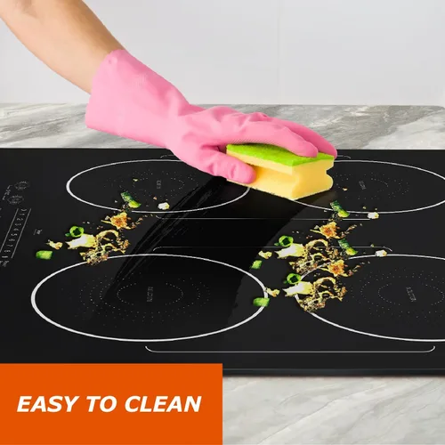 Miniatura 7 de Cocina de inducción de 24 pulgadas de 4 quemadores, encimera plana de vidrio eléctrico con Bridge-SYNC, 3 modos preestablecidos de refuerzo