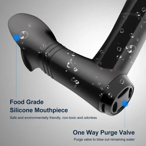 Miniatura 4 de Función de rotación Snorkel de natación para entrenamiento Natación Snorkel delantero Natación Entrenamiento Nadador Buceo Buceo Buceo Cómodo Negro
