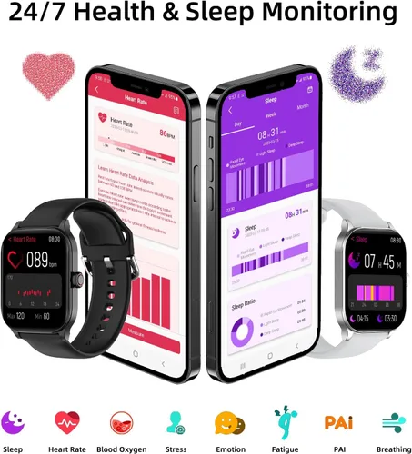 Miniatura 5 de Smart Watch with Built-in GPS, 1.96" HD Display, Answer/Make Calls, 100+ Sport Modes, Heart Rate/Sleep/SpO2 Monitor, Fitness Activity Tracker for