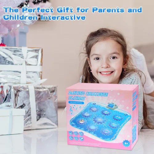 Miniatura 6 de Alfombra de baile para niños, juguetes de Frozen – Tapete de baile electrónico para niñas y niños, 5 modos de juego, música incorporada, luz LED