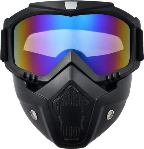 Miniatura 13 de Máscara de Paintball Anti-Vaho, Gafas para Casco de Motocicleta con Máscara Facial Extraíble, Gafas de Motocross Ajustables Transparente