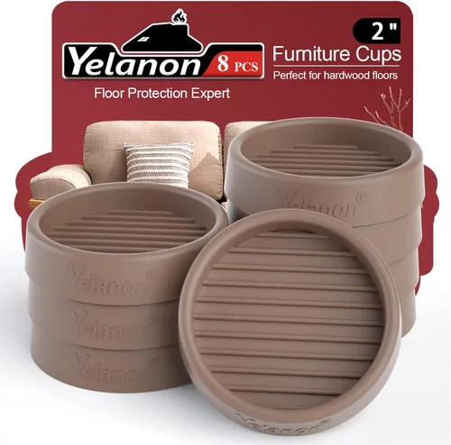 Miniatura 21 de Posavasos para muebles - 8 piezas, vasos de ruedas de muebles redondos de 2" - Almohadillas antideslizantes para suelos de madera dura, pinzas