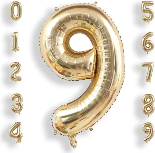 Miniatura 50 de AULE Globos grandes de 40 pulgadas, número 0, negros, grandes, de papel de aluminio, globos de número de helio 0-9, gigantes, jumbo, felices