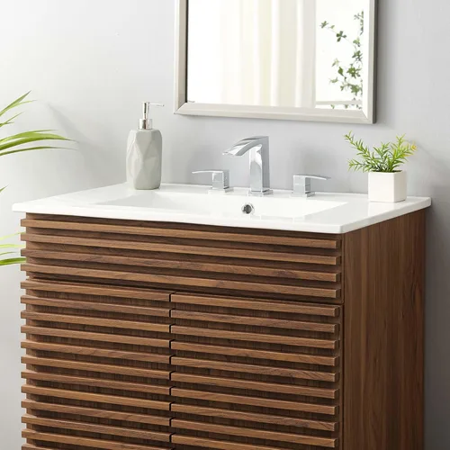 Miniatura 4 de Modway EEI-4837-WHI Cayman - Lavabo de baño de 30 pulgadas, color blanco
