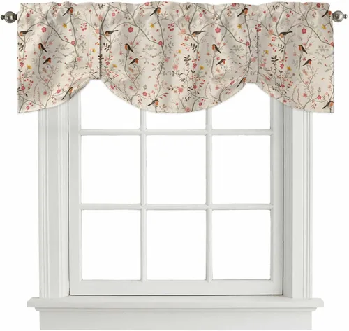 Miniatura 20 de Cortinas de verano con cenefa de amarre para ventanas, cortinas costeras de cocina costeras para ventanas, cortinas náuticas junto al mar, beige