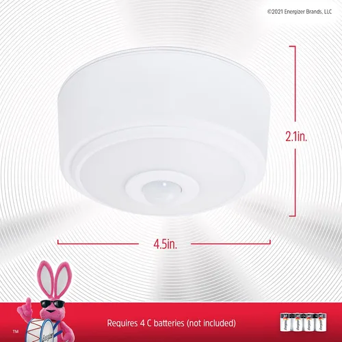 Miniatura 3 de Energizer Lámpara de techo LED activada por movimiento, funciona con pilas, 100 lúmenes, no necesita cableado, detección de movimiento de 15 pies