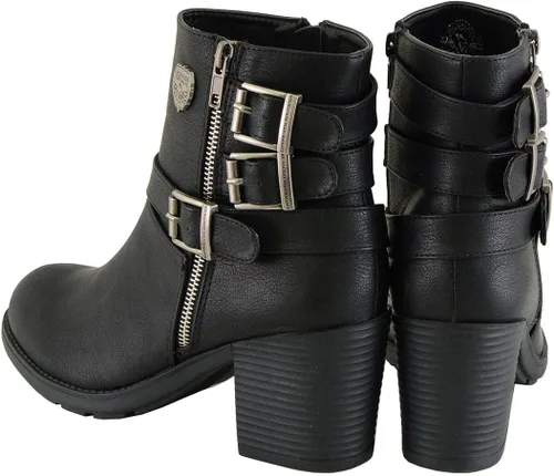 Miniatura 6 de Milwaukee MBL9405 - Botas cortas de cuero para mujer, con cremallera lateral y triple hebilla de ajuste