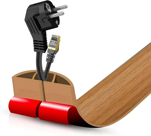 Miniatura 97 de Cubierta autoadhesiva para cables de suelo, gestión de cables de 3.3 pies, protector de tira de extensión para cables, evita tropiezos de cables