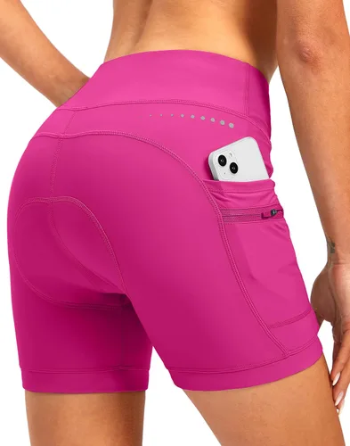 Pantalones cortos de ciclismo acolchados 4D para mujer, ropa interior de ciclismo, ciclismo de carretera, pantalones cortos para mujer, bolsillos