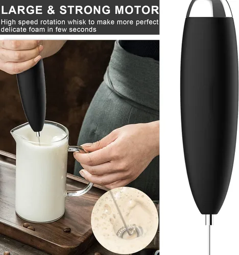 Miniatura 3 de Anteday Espumador de Leche Eléctrico de Mano, Varita Espumadora para Café, Funciona con Baterías (No Incluidas), Mezclador de Bebidas, Batidor