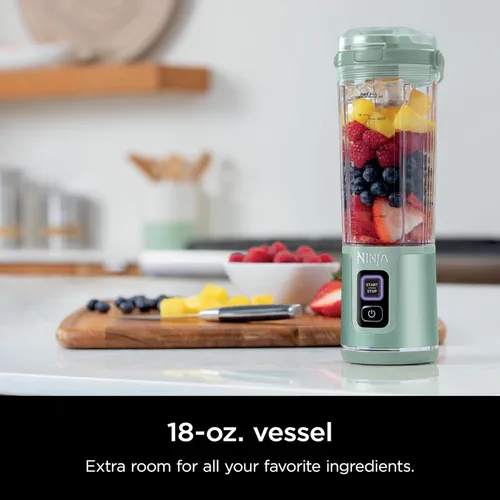 Miniatura 2 de Ninja Blast Batidora portátil, inalámbrica, recipiente de 18 onzas, licuadora personal para batidos y licuados, sin BPA, tapa a prueba de fugas