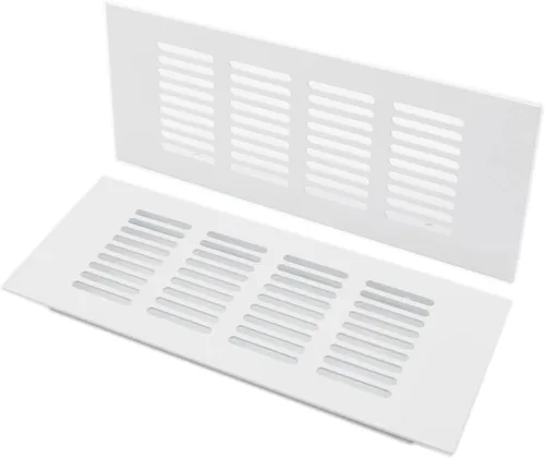 Miniatura 17 de 2 fundas para ventilación de aire, rejilla de ventilación de aleación de aluminio blanca rectangular, cubierta de rejilla de metal para armario