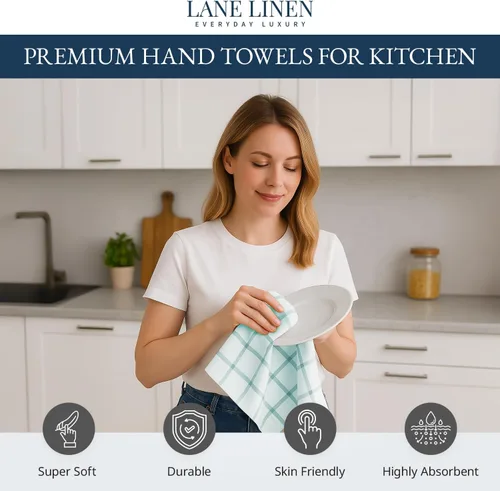 Miniatura 2 de LANE LINEN Juego de toallas de cocina y paños de cocina de algodón, paquete de 6 – Toalla de platos absorbente y de secado rápido, 45,7 cm x 71 cm