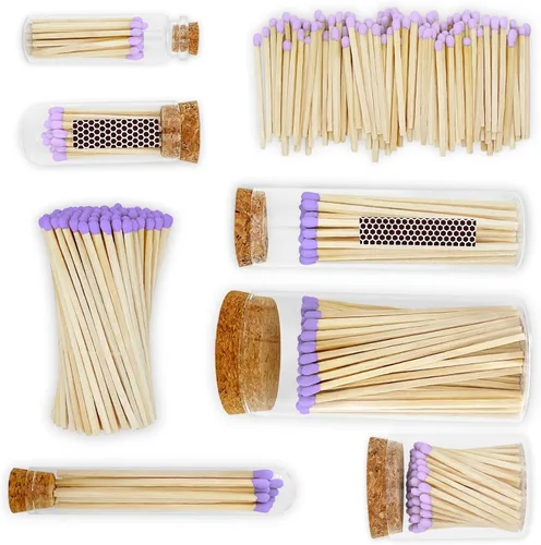 Miniatura 5 de Cerillas de color lila de 4 pulgadas (200 unidades, con calcomanías llamativas incluidas) Decorativo único y divertido para tu hogar, regalos