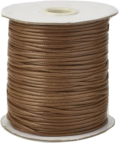 Miniatura 58 de Cheriswelry 90 yardas/rollo de 0.079 pulgadas, cordón encerado negro de poliéster coreano, joyería de cuentas, hilos para manualidades, cuerda