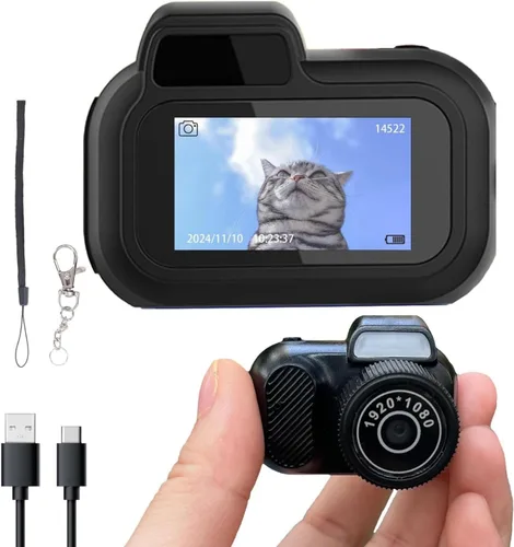 Mini llavero cámara digital – 1080P HD Ultra portátil de bolsillo cámara digital de bolsillo con un botón de operación AVI formato compatible con