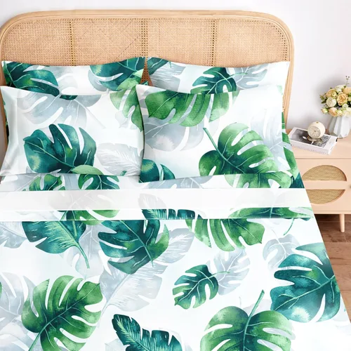 Miniatura 21 de BYSURE Juego de sábanas estampadas de reno y árbol de Navidad, 6 piezas (tamaño King, árbol de Navidad), ropa de cama de microfibra con bolsillo