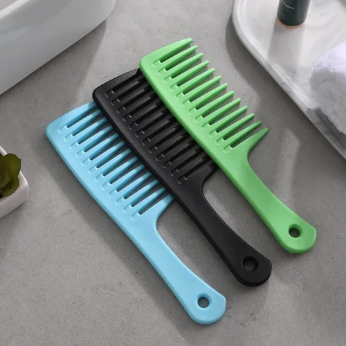 Miniatura 2 de Peine de dientes anchos, peine desenredante grande para mujeres y hombres, cepillo de peinado duradero para tipos de cabello rizado, largo y húmedo