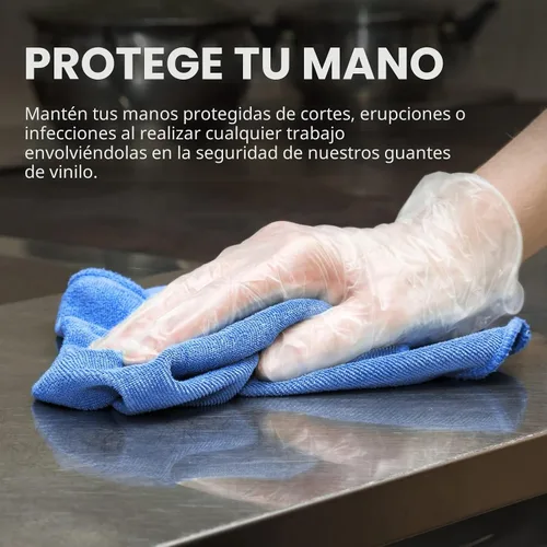 Miniatura 4 de Guantes desechables, guantes de vinilo transparente Squish sin látex, guantes de salud para cocina, manejo de alimentos, 100 unidades/caja, talla M