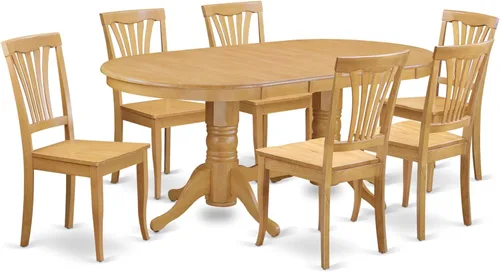 Miniatura 19 de East West Furniture VAAV5-LWH-W - Juego de comedor de 5 piezas para 4 personas, incluye una mesa de comedor ovalada con hojas de mariposa y 4 sillas