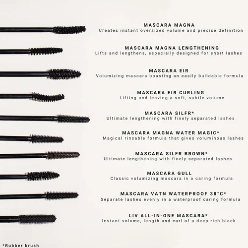 Miniatura 2 de IDUN Minerals Mascara Eir Curling - Potenciador de rizos, alargamiento de pestañas con aplicador de varita curva, fórmula mineral cremosa