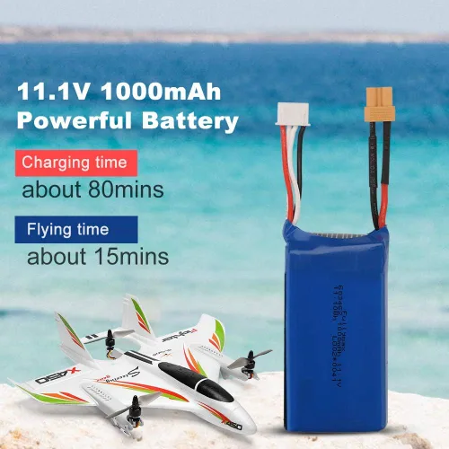 Miniatura 8 de GoolRC WLtoys XK X450 - Avión a control remoto, 2.4G 6CH Glider avión de ala fija, 3 modelos de vuelo, helicóptero sin escobillas, aterrizaje