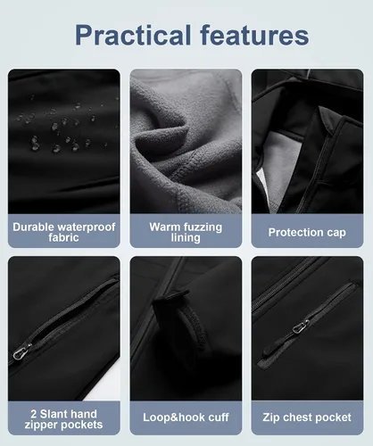 Miniatura 6 de CREATMO US Chaqueta táctica ligera impermeable larga Softshell con forro polar cortavientos para mujer