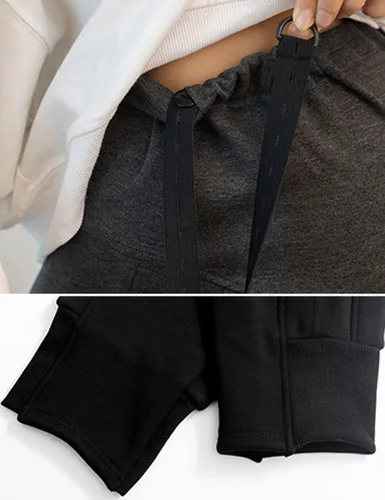Miniatura 6 de Otoño Invierno Sobre Bump Maternity Fleece Sherpa Lined Pantalones deportivos para mujeres embarazadas