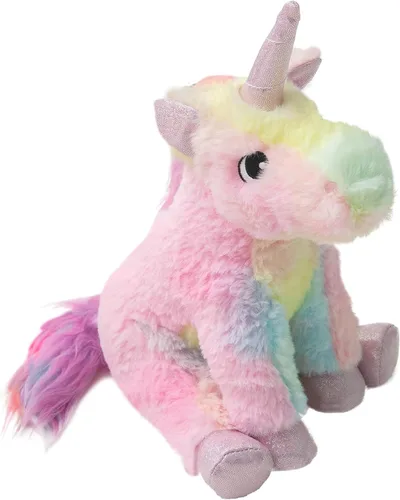 Miniatura 10 de Snugarooz - Juguete para perro con parche de reparación – Arco iris de peluche interactivo con 3 unicornios chirriantes – Diseñado para un juego