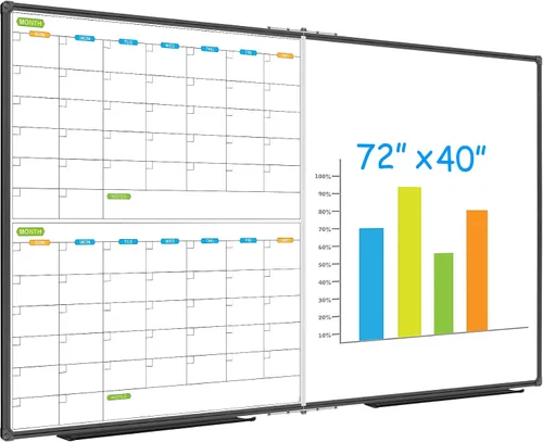 Miniatura 11 de JILoffice Calendario de Pizarra Blanca de Borrado en Seco - Calendario de Pizarra Blanca Magnética Mensual 24 X 18 Pulgadas, Marco de Aluminio Negro