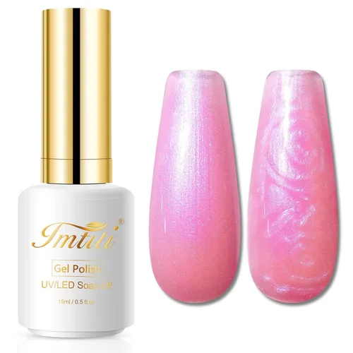 Miniatura 57 de Esmalte de uñas de gel con purpurina, 0.5 fl oz, color rosa brillante, de remojo, con LED, UV, kit de esmalte de uñas de gel para manicura en salón
