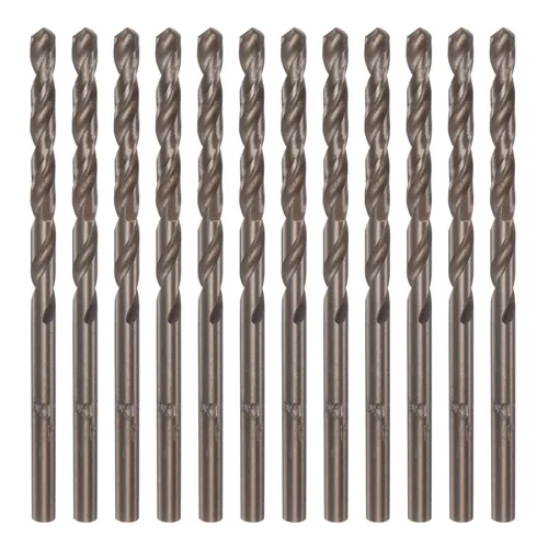 Miniatura 13 de HARFINGTON 12 brocas de cobalto, 0.094 in M35 de alta velocidad métrica de acero de alta velocidad brocas de vástago recto para metal duro, acero