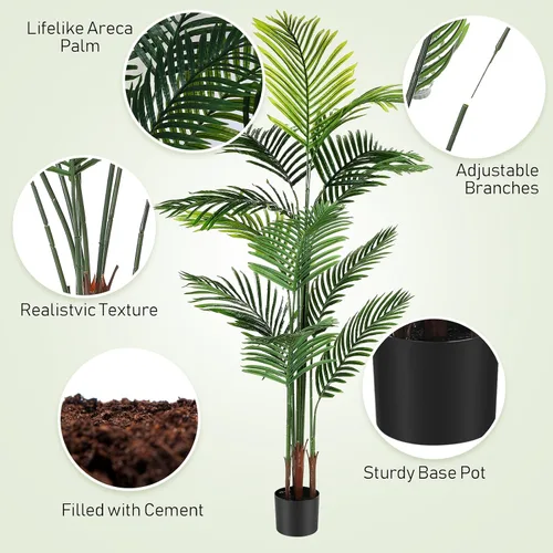 Miniatura 3 de Jexine Paquete de 4 palmeras artificiales de 6 pies, plantas falsas, plantas artificiales de areca para interiores y exteriores, árbol sintético