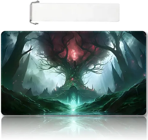 Miniatura 20 de Tapete de juego MTG cosido de alta calidad con zonas y parte trasera de goma antideslizante, tapete de juego TCG para MTG y otros juegos de cartas