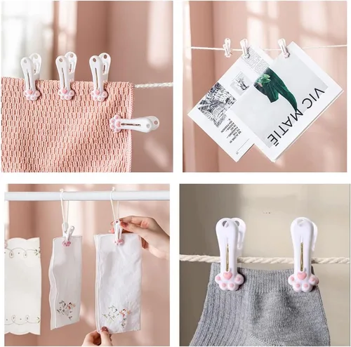 Miniatura 4 de Pinzas de plástico resistentes para colgar ropa, pinzas de ropa sin rastro, clips de chips, clip de sellado de plástico, clips de bolsas de Rosa