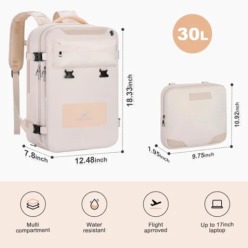 Miniatura 2 de Maelstrom Mochila de viaje para mujeres y hombres, mochila impermeable para laptop de 17 pulgadas, regalo para mochila de trabajo escolar con bolsa