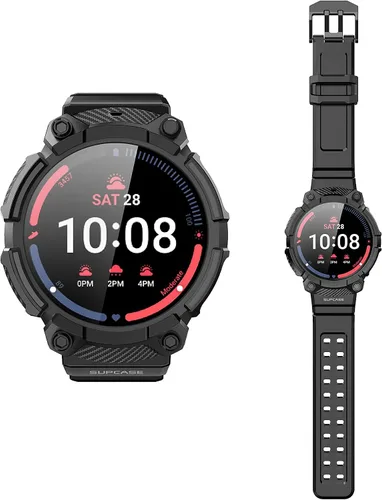 Miniatura 7 de SUPCASE para Samsung Galaxy Watch 5 Pro 45mm Banda con Estuche (Unicorn Beetle Pro), [Protección contra caídas de grado militar] [Antiarañazos] Negro