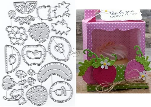 Miniatura 18 de DzIxY Bonitos pétalos de granada troqueles de corte de metal para kit de fabricación de tarjetas, troqueles de papel en relieve, plantillas para 20