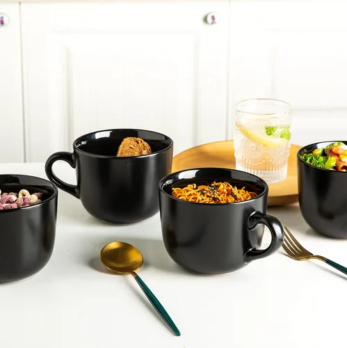 Miniatura 7 de AmorArc Tazas de sopa de 24 onzas con asas, tazas de cerámica jumbo con asas para café, cereales, capuchino, aptos para microondas y lavavajillas